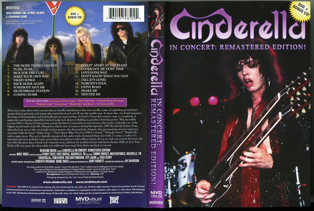 Concert dvd. Cinderella - in Concert обложка DVD. Cinderella : in Concert-Remastered Edition!. Cinderella - in Concert 1991 обложка DVD. Cinderella - in Concert 2005 обложка DVD.