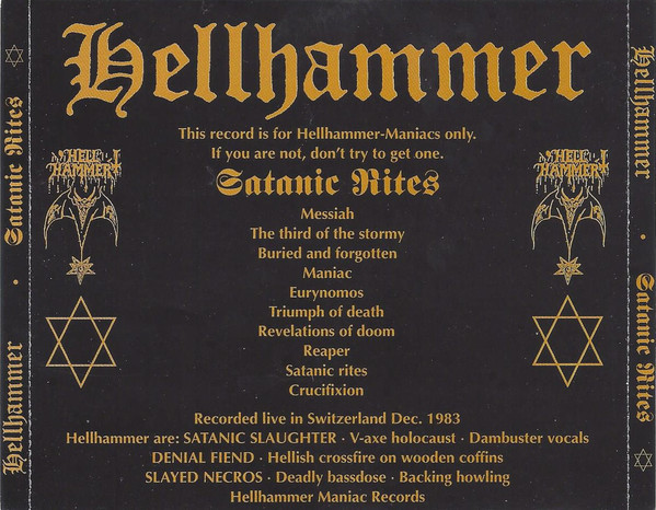 Hellhammer Satanic Rites Cd Tpl Records