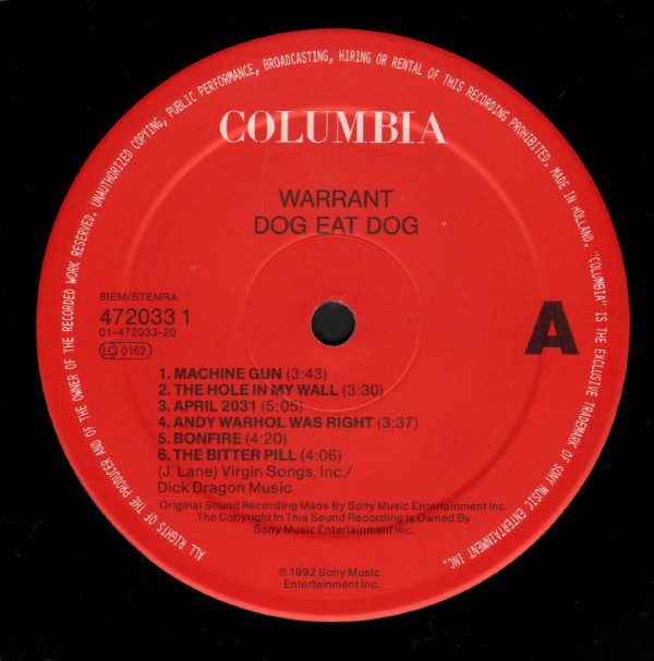 Warrant (us) -Dog Eat Dog lp - TPL Records