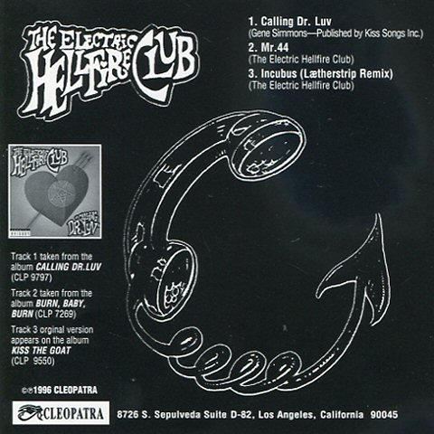 The Electric Hellfire Club ‎–Calling Dr. Luv cds - TPL Records