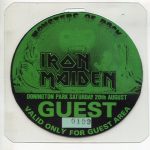 Iron Maiden -Monsters Of Rock 1988 backstage pass