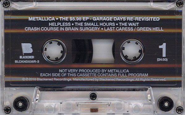 Metallica -The $5.98 E.P. Garage Days Re-Revisited MC - TPL Records